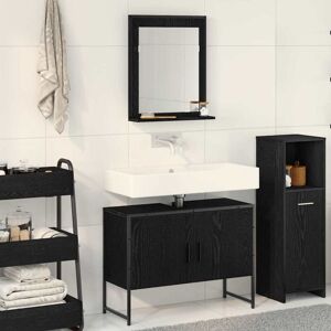 Vidaxl - Bathroom Furniture Set with Storage 2 pcs Black 80 x 33 x 60 cm Vidaxl - Bathroom Furniture Set with Storage 2 pcs Black 80 x 33 x 60 cm