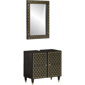 2 Piece Bathroom Furniture Set Solid Wood Mango vidaXL 2 Piece Bathroom Furniture Set Solid Wood Mango vidaXL