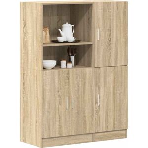 2 Piece Kitchen Cabinet Set Sonoma Oak Engineered Wood vidaXL 2 Piece Kitchen Cabinet Set Sonoma Oak Engineered Wood vidaXL