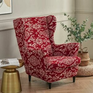DEWDAT 2-Piece Stretch Wingchair Cover Armchair Cover with T-Cushion Cover,Printed Non-Slip Armchair Slipcover,for Living Room,Hotel,Bedroom (Baroque Style) DEWDAT 2-Piece Stretch Wingchair Cover Armchair Cover with T-Cushion Cover,Printed Non-Slip Armchair Slipcover,for Living Room,Hotel,Bedroom (Baroque Style)