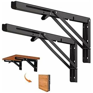 HÉLOISE 2 Pieces 400mm Folding Shelf Bracket, Wall Shelf, Microwave Folding Brackets, Steel Folding Console Bracket, 80KG Load Bearing, 80KG Load Bearing HÉLOISE 2 Pieces 400mm Folding Shelf Bracket, Wall Shelf, Microwave Folding Brackets, Steel Folding Console Bracket, 80KG Load Bearing, 80KG Load Bearing