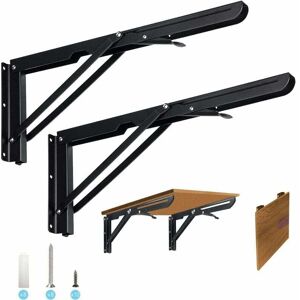 Gotrays - 2 Pieces 400mm Wall Shelf Brackets - Heavy Duty Brackets, Folding Brackets, Stainless Steel Wall Mounted Folding Brackets, Folding Shelf Gotrays - 2 Pieces 400mm Wall Shelf Brackets - Heavy Duty Brackets, Folding Brackets, Stainless Steel Wall Mounted Folding Brackets, Folding Shelf
