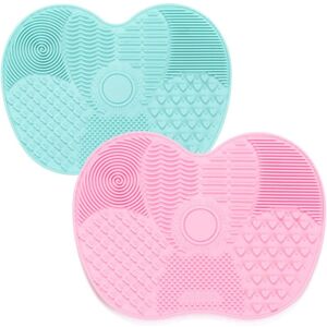 Longziming - 2 Pieces Silicone Makeup Brush Cleaning Mat with Suction Cup, Makeup Brush Scrubber Pad Cosmetic Brushes Cleaner Portable Scrubber Wash Longziming - 2 Pieces Silicone Makeup Brush Cleaning Mat with Suction Cup, Makeup Brush Scrubber Pad Cosmetic Brushes Cleaner Portable Scrubber Wash
