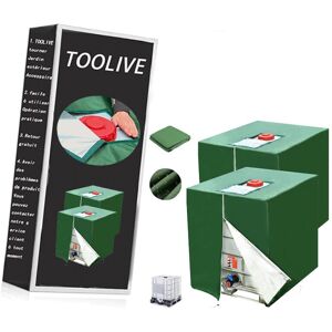 TOOLIVE 2 Pieces Tarpaulin for 1000 l tank, solar protection cover for ibc rain water tank, anti-dust, anti-UV, protective cover, protective tarpaulin, (116 TOOLIVE 2 Pieces Tarpaulin for 1000 l tank, solar protection cover for ibc rain water tank, anti-dust, anti-UV, protective cover, protective tarpaulin, (116