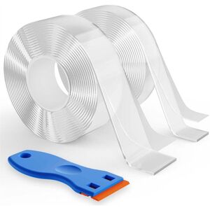 TLILY 2 Rolls Double Sided Tape Heavy Duty, Clear Removable Nano for Poster Carpet Picture Hanging TLILY 2 Rolls Double Sided Tape Heavy Duty, Clear Removable Nano for Poster Carpet Picture Hanging