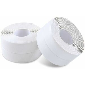 DEWDAT 2 Rolls Waterproof Self Adhesive Sealing Tape, Adhesive Sealing Tape for Wall, Shower, Toilet, Kitchen, Bathroom (White) DEWDAT 2 Rolls Waterproof Self Adhesive Sealing Tape, Adhesive Sealing Tape for Wall, Shower, Toilet, Kitchen, Bathroom (White)