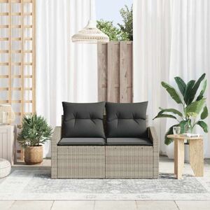Garden Sofa with Cushion Grey 123 x 62 x 69cm Poly Rattan Vidaxl Garden Sofa with Cushion Grey 123 x 62 x 69cm Poly Rattan Vidaxl