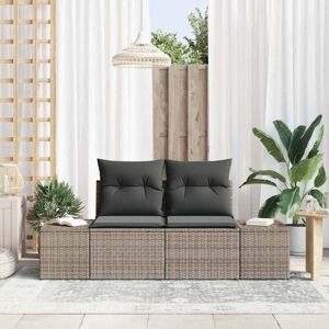 Garden Sofa with Cushion Grey 123 x 62 x 69cm Poly Rattan Vidaxl Garden Sofa with Cushion Grey 123 x 62 x 69cm Poly Rattan Vidaxl