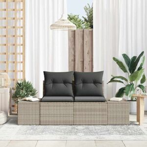 Garden Sofa with Cushion Grey 123 x 62 x 69cm Poly Rattan Vidaxl Garden Sofa with Cushion Grey 123 x 62 x 69cm Poly Rattan Vidaxl