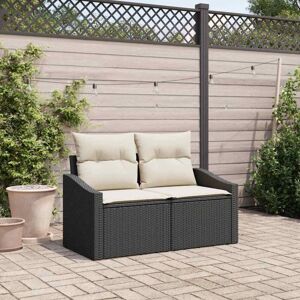 Garden Sofa with Cushion Black 123 x 62 x 69cm Poly Rattan Vidaxl Garden Sofa with Cushion Black 123 x 62 x 69cm Poly Rattan Vidaxl