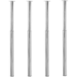 Telescopic Table Legs 4 pcs Chrome 710 mm-1100 mm Vidaxl Telescopic Table Legs 4 pcs Chrome 710 mm-1100 mm Vidaxl