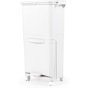 Costway - 2-Tier Trash Can Kitchen Garbage Bin w/Tilt-Designed Bottom Bin Costway - 2-Tier Trash Can Kitchen Garbage Bin w/Tilt-Designed Bottom Bin