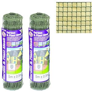Gardman - 2 x 50mm Garden Plant Mesh Fence Green Plant Support 69030 0.5m x 5m Gardman - 2 x 50mm Garden Plant Mesh Fence Green Plant Support 69030 0.5m x 5m