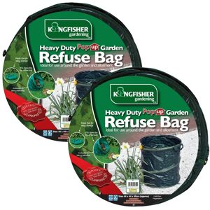 Kingfisher - 2 x Spring Pop Up Garden Tidy Leaf Waste Grass Cuttings Bag Bucket Kingfisher - 2 x Spring Pop Up Garden Tidy Leaf Waste Grass Cuttings Bag Bucket