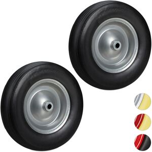 Set of 2 Relaxdays Wheelbarrow Wheels 4.80 4.00-8, Solid Rubber, Steel Rim, Spare Tire, 100kg Capacity, Black/Grey Set of 2 Relaxdays Wheelbarrow Wheels 4.80 4.00-8, Solid Rubber, Steel Rim, Spare Tire, 100kg Capacity, Black/Grey
