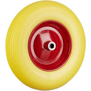 Set of 2 Relaxdays Wheelbarrow Wheels 4.80 4.00-8, Solid Rubber, Steel Rim, Spare Tire, 100kg Capacity, Yellow/Red Set of 2 Relaxdays Wheelbarrow Wheels 4.80 4.00-8, Solid Rubber, Steel Rim, Spare Tire, 100kg Capacity, Yellow/Red