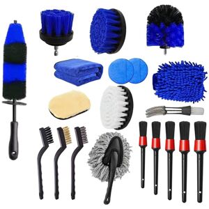 MEMKEY 20 car cleaning set with car rim brush, drill brush, microfiber glove, microfiber car towel, wire brush for car interior cleaning, polishing pad, MEMKEY 20 car cleaning set with car rim brush, drill brush, microfiber glove, microfiber car towel, wire brush for car interior cleaning, polishing pad,