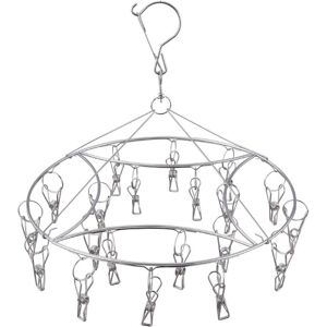 Csparkv - 20 Peg-1 Pack) Stainless Steel Sock Drying Rack for Underwear Lingerie Baby Clothes and Small Laundry Items Csparkv - 20 Peg-1 Pack) Stainless Steel Sock Drying Rack for Underwear Lingerie Baby Clothes and Small Laundry Items