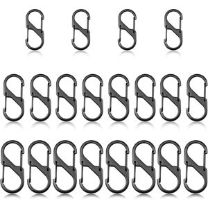 Longziming - 20 Pieces Black Mini Carabiner Keychain Mini s Shape Carabiner Clips Carabiner Key Rings, Double Loop Carabiner Clips for Outdoor Longziming - 20 Pieces Black Mini Carabiner Keychain Mini s Shape Carabiner Clips Carabiner Key Rings, Double Loop Carabiner Clips for Outdoor