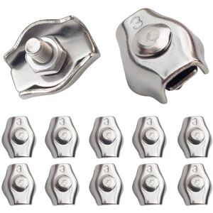 Csparkv - 20 Pieces Wire Rope Clamp Steel Cable Clamp M3 Wire Rope Clips for Steel Cable 1.5mm-3mm Stainless Steel Cable Clamp for Construction Sites Csparkv - 20 Pieces Wire Rope Clamp Steel Cable Clamp M3 Wire Rope Clips for Steel Cable 1.5mm-3mm Stainless Steel Cable Clamp for Construction Sites