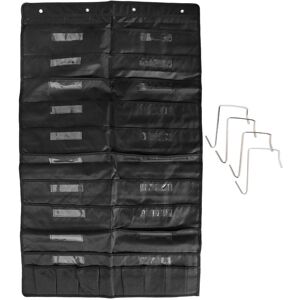 TLILY 20 Pocket Door Hanging File Organizer With Name Tag,Black Wall Storage Charts 4 Hangers,Great for Classroom,School,Home Or Office Use TLILY 20 Pocket Door Hanging File Organizer With Name Tag,Black Wall Storage Charts 4 Hangers,Great for Classroom,School,Home Or Office Use