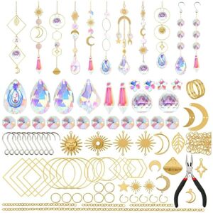 TLILY 200 Pcs Crystal ,Sun Catchers with Crystals,Craft Kits for Adults, Rainbow Maker, Prism, Pendants Gold TLILY 200 Pcs Crystal ,Sun Catchers with Crystals,Craft Kits for Adults, Rainbow Maker, Prism, Pendants Gold