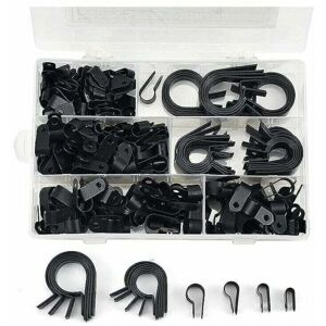 MUMU 200 pieces nylon cable ties, P-clips, nylon plastic pipe fastening clamps, fasteners for wires, cables, wires and conduits ø 5.3/6.4/10.4/13.2/19/23 MUMU 200 pieces nylon cable ties, P-clips, nylon plastic pipe fastening clamps, fasteners for wires, cables, wires and conduits ø 5.3/6.4/10.4/13.2/19/23