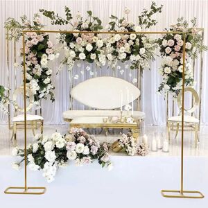 CNCEST 200 x 210cm Extra Large Gold Square Wedding Arches for Ceremony,Wedding Metal Arch Backdrop Stand for Party,Iron Garden Arch Balloon Arch Stand CNCEST 200 x 210cm Extra Large Gold Square Wedding Arches for Ceremony,Wedding Metal Arch Backdrop Stand for Party,Iron Garden Arch Balloon Arch Stand