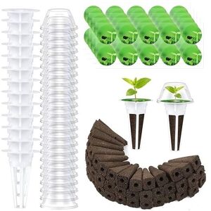Linghhang - 200pcs Hydroponic Grow Kit, 50 Hydroponic Grow Sponges with 50 Hydroponic Grow Basket 50 Transparent Insulation Covers 50 Plant Label Linghhang - 200pcs Hydroponic Grow Kit, 50 Hydroponic Grow Sponges with 50 Hydroponic Grow Basket 50 Transparent Insulation Covers 50 Plant Label