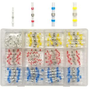 200Pcs Solder Seal Insulated Wire Connectors, 4 Sizes 26-10 AWG Butt Connectors with Heat Shrink Tubing, Electrical Terminals for Automobiles 200Pcs Solder Seal Insulated Wire Connectors, 4 Sizes 26-10 AWG Butt Connectors with Heat Shrink Tubing, Electrical Terminals for Automobiles