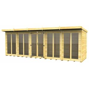 20ft x 5ft Pent Summer House (Full Height Window) - Wood - L147 x W589 x H201 cm 20ft x 5ft Pent Summer House (Full Height Window) - Wood - L147 x W589 x H201 cm