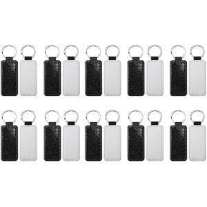 Tlily - 20Pack Sublimation Blanks Keychain Glitter pu Leather Heat Transfer Keyring Keychains Blank Black Tlily - 20Pack Sublimation Blanks Keychain Glitter pu Leather Heat Transfer Keyring Keychains Blank Black