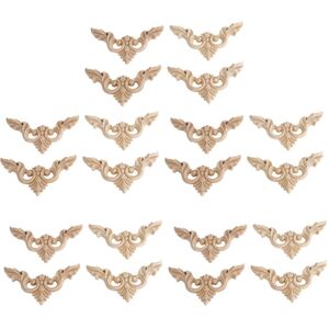 Tlily - 20Pcs 8 x 8cm Wood Carved Corner Onlay Furniture Applique Decorations Unpainted Tlily - 20Pcs 8 x 8cm Wood Carved Corner Onlay Furniture Applique Decorations Unpainted