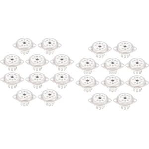 TLILY 20Pcs Ceramic B9A Silver Plated 9Pin Vacuum Tube Socket Panel Chassis Holder for ECC81 ECC82 ECC83 EL84 6922 TLILY 20Pcs Ceramic B9A Silver Plated 9Pin Vacuum Tube Socket Panel Chassis Holder for ECC81 ECC82 ECC83 EL84 6922