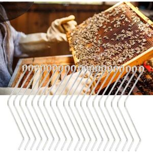 YMYNY 20Pcs Stainless Steel Beehive Connectors Bent Wire Holder for Wooden Beehive Beekeeping Tools mumu YMYNY 20Pcs Stainless Steel Beehive Connectors Bent Wire Holder for Wooden Beehive Beekeeping Tools mumu