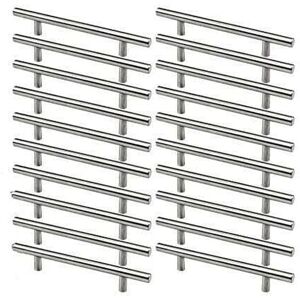 CYSLMUK 20pcs Stainless Steel Furniture Handles Kitchen Cabinet Pulls 128mm Hole Pitch Brushed Steel t Shape CYSLMUK 20pcs Stainless Steel Furniture Handles Kitchen Cabinet Pulls 128mm Hole Pitch Brushed Steel t Shape
