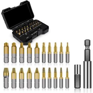 TLILY 22Pcs Titanium Damaged Screw Extractor Set - Stocking Stuffers for Men Adults,Remover Stripped Screws Nuts TLILY 22Pcs Titanium Damaged Screw Extractor Set - Stocking Stuffers for Men Adults,Remover Stripped Screws Nuts