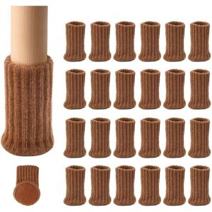 Linghhang - 24 Pairs (Brown) Non-Slip Knitted Furniture Socks for Chair Legs, Prevent Scratches and Reduce Noise, Move Easily, Brown Linghhang - 24 Pairs (Brown) Non-Slip Knitted Furniture Socks for Chair Legs, Prevent Scratches and Reduce Noise, Move Easily, Brown