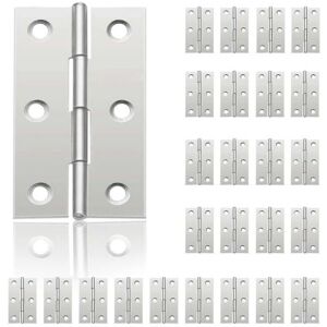 Cyslmuk - 24Pcs (44mm32mm) Small Door Hinges, Stainless Steel Hinge, diy Door Hinges for Cupboard Door Piano Hinge Jewelry Boxes Home Furniture Cyslmuk - 24Pcs (44mm32mm) Small Door Hinges, Stainless Steel Hinge, diy Door Hinges for Cupboard Door Piano Hinge Jewelry Boxes Home Furniture