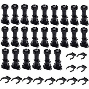 CYSLMUK 24pcs Cabinet Legs, Furniture Legs, Adjustable Furniture Feet, Base with Clips for Furniture, Cabinets and Sofas (80mm-100mm) CYSLMUK 24pcs Cabinet Legs, Furniture Legs, Adjustable Furniture Feet, Base with Clips for Furniture, Cabinets and Sofas (80mm-100mm)