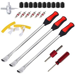 TLILY 24PCS Car Tire Levers Spoon Set Motorcycle Tire Changing Tools Iron Tyre Spoon with Valve Caps TLILY 24PCS Car Tire Levers Spoon Set Motorcycle Tire Changing Tools Iron Tyre Spoon with Valve Caps