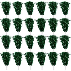 TLILY 24Pcs Cheerleading Pom Poms Metallic Foil Cheer with Plastic Handle for Adults Kids Cheerleaders Party Green TLILY 24Pcs Cheerleading Pom Poms Metallic Foil Cheer with Plastic Handle for Adults Kids Cheerleaders Party Green