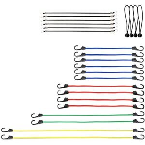 TLILY 24Pcs Heavy Duty Bungee Cords with Hooks Rope Luggage Packing Strap for Motorcycle Bike Travel Camping Hiking TLILY 24Pcs Heavy Duty Bungee Cords with Hooks Rope Luggage Packing Strap for Motorcycle Bike Travel Camping Hiking