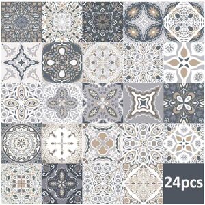 IKODM 24pcs Wall Tile Stickers - Self Adhesive Tile Stickers for Kitchen Living Room Bathroom Home Decor Self Adhesive (10 x 10CM) IKODM 24pcs Wall Tile Stickers - Self Adhesive Tile Stickers for Kitchen Living Room Bathroom Home Decor Self Adhesive (10 x 10CM)