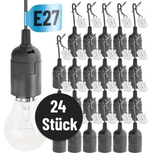 COOCHEER 24x construction base E27 black with quick connector - lamp base E27 including strain relief - decorative base E27 max. 60W 250V - construction base COOCHEER 24x construction base E27 black with quick connector - lamp base E27 including strain relief - decorative base E27 max. 60W 250V - construction base
