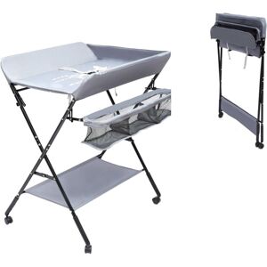Cncest - 25 kg Children's Changing Table Folding Changing Table with 3 Compartments Mobile Changing Station for Baby Changing Nappies, Massage Used Cncest - 25 kg Children's Changing Table Folding Changing Table with 3 Compartments Mobile Changing Station for Baby Changing Nappies, Massage Used