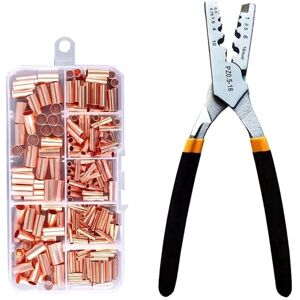 Tlily - 250pcs gt Copper Connecting Pipe Wire Joint Small Tube Terminal Cable Lug Bootlace Ferrule Kit W/Crimping Pliers Tlily - 250pcs gt Copper Connecting Pipe Wire Joint Small Tube Terminal Cable Lug Bootlace Ferrule Kit W/Crimping Pliers