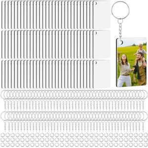 TLILY 270Pcs Double-Sided Rectangle Sublimation Keychain Blanks,Density Board Key Chains Accessories TLILY 270Pcs Double-Sided Rectangle Sublimation Keychain Blanks,Density Board Key Chains Accessories