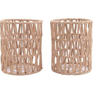 Tlily - 2Pack Rattan Lamp Shade,5.9 x 5 Inch Handwoven Shades Replacement for Floor Lamps, Pendant Light Tlily - 2Pack Rattan Lamp Shade,5.9 x 5 Inch Handwoven Shades Replacement for Floor Lamps, Pendant Light