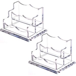 TLILY 2Packs Acrylic Business Card Holder for Desk, Desk Accessory (2-Slot) TLILY 2Packs Acrylic Business Card Holder for Desk, Desk Accessory (2-Slot)